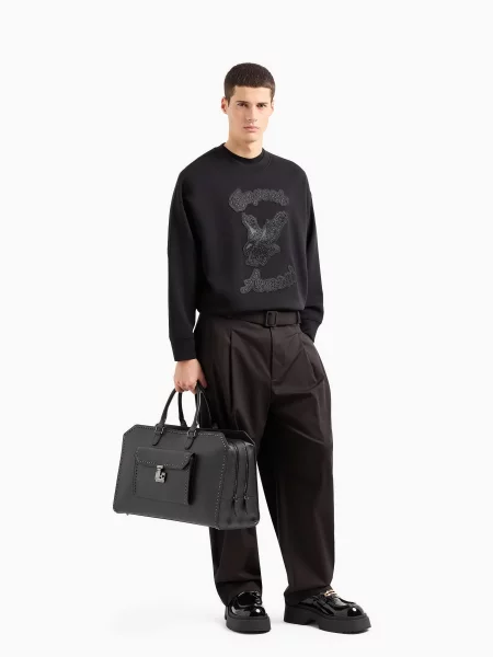 Повседневные брюки Emporio Armani из лиоцела черные