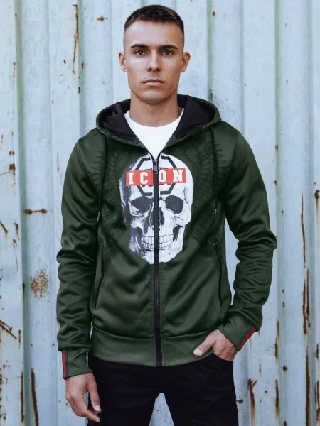 Bluza rozpinana z kapturem Dstreet zielona
