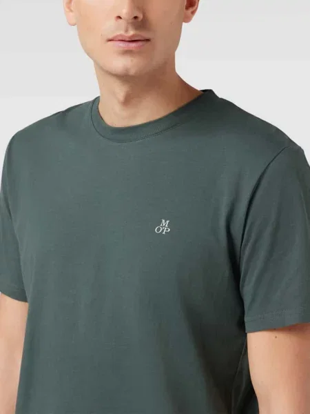 T-shirt z nadrukiem z logo Marc O'polo zielona