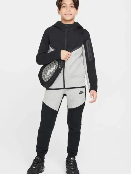 Nike melegítőfelső kapucnival gyerek pamuttal Sportswear Tech Fleece szürke