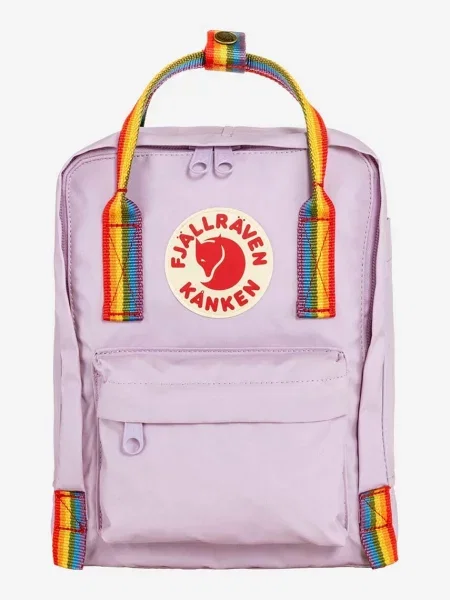 Batoh Fjallraven Kanken Rainbow Mini malý s aplikací fialová