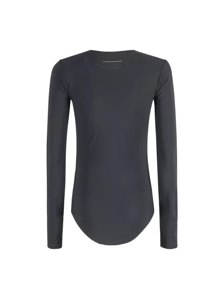 Dzianinowa koszulka Mm6 Maison Margiela czarna