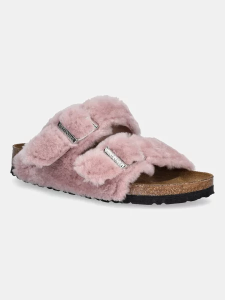 Вълнени пантофи Birkenstock Arizona Shearling Upper розово