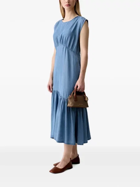 Rochie midi Dkny cu volane albastru
