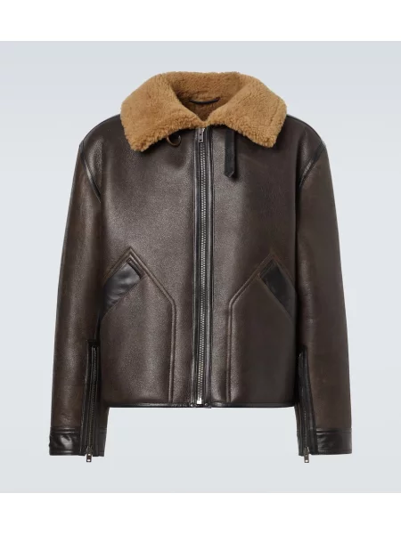 Кожено яке Lemaire кафяво