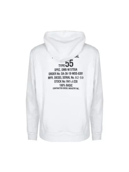 Bluza z kapturem Diesel z kapturem biała