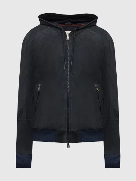 Замшева куртка з капюшоном Cashmere&whiskey синя