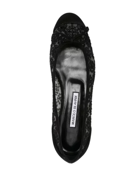 Balerinke Manolo Blahnik bez pete crna