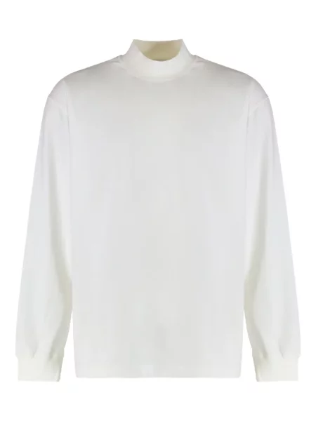 Tricou mânecă lungă Stone Island cu strasuri alb