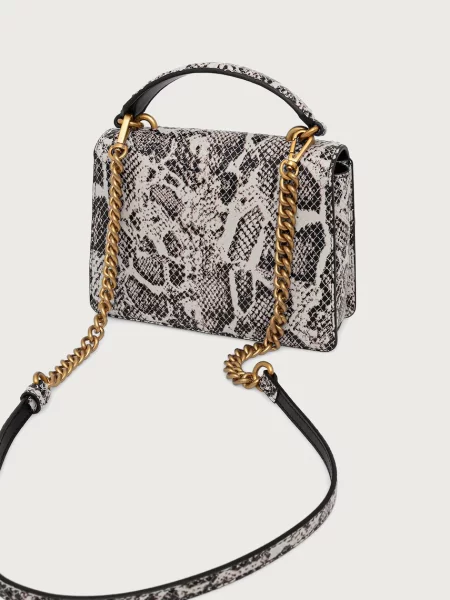 Pinko чанта crossbody дамска от имитация на кожа сиво