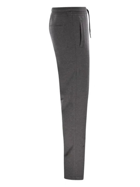 Pantaloni Brunello Cucinelli din fleece gri
