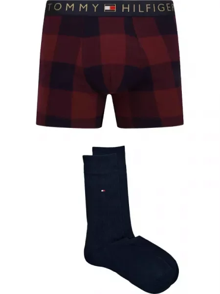 Tommy Hilfiger Chiloți boxer + șosete bordo