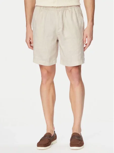 Jack & Jones Kratke hlače iz tkanine Bill Wide Leg bež