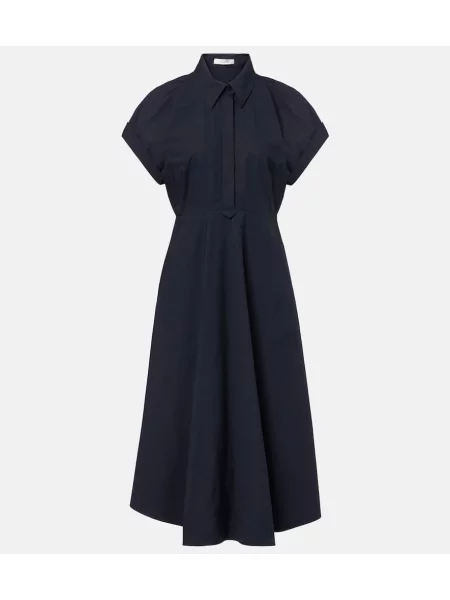 Rochie tip cămașă Dorothee Schumacher din poplin de costum albastru