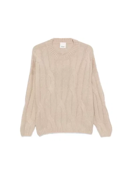 Dzianinowy sweter Allude brązowy
