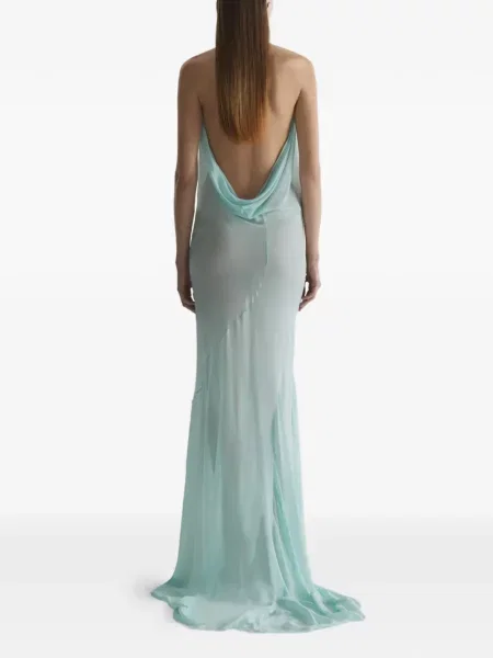 Sukienka Mugler drapowana niebieska