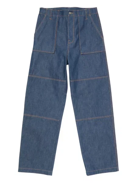Pantaloni Acne Studios cu picior lat albastru