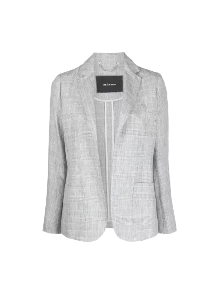 Lniana marynarka Kiton elegancka szara