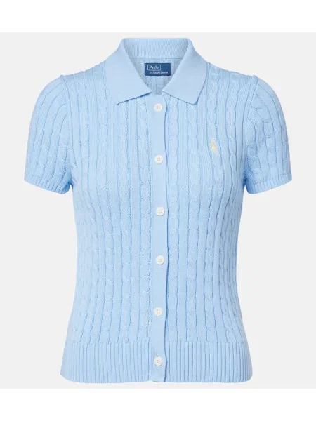 Dzianinowy kardigan Polo Ralph Lauren niebieski