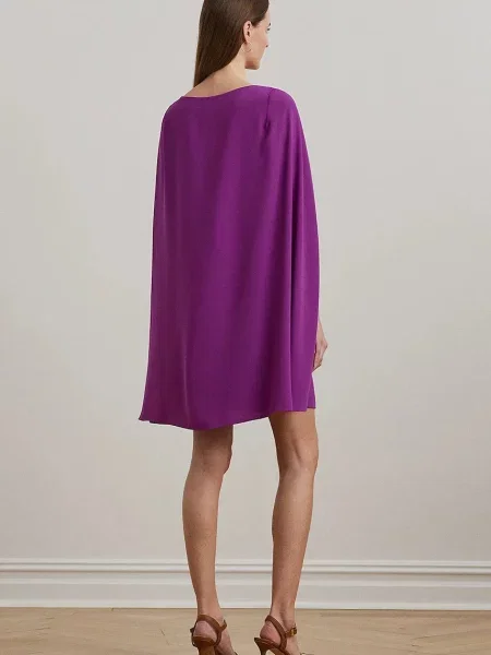 Sukienka koktajlowa z okrągłym dekoltem model ‘PETRA’ Lauren Ralph Lauren fioletowa