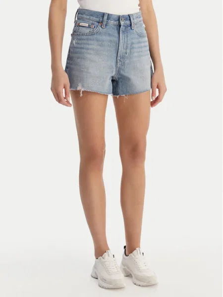 Calvin Klein Jeans Blugi Alb Straight Fit albastru