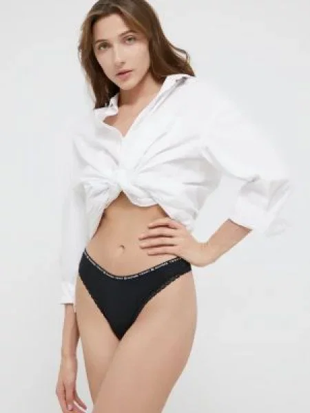 Tanga Tommy Hilfiger černá