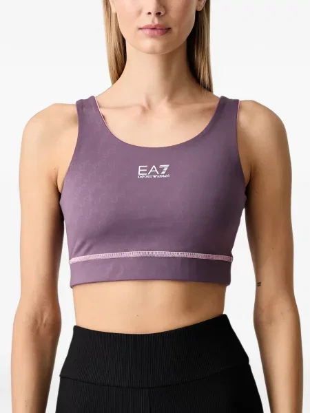 Reversibil sutien sport Ea7 Emporio Armani cu imagine violet