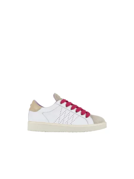 Sneakersy Panchic sznurowane skórzane białe