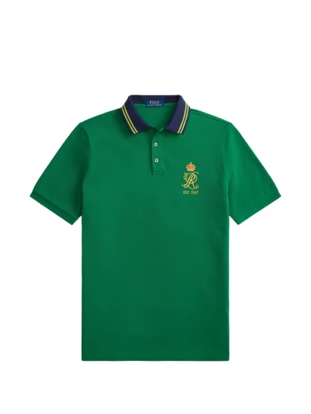 Pruhované stahovací šňůrka tričko Polo Ralph Lauren s autogramem modré