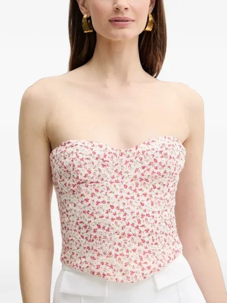 Top Bardot cu broderie