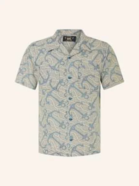 Rrl Košile Resort Relaxed Fit Ze Lnu černošedá/ režná