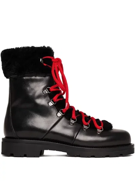 Botine Scarosso cu șireturi din dantelă negru