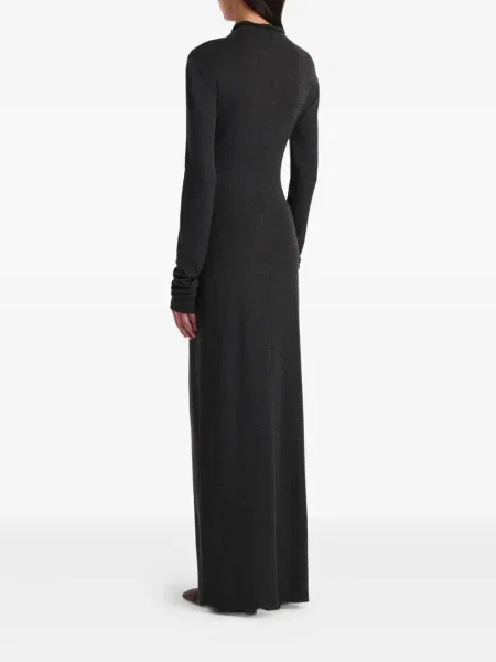 Rochie maxi Khaite lungă de costum gri