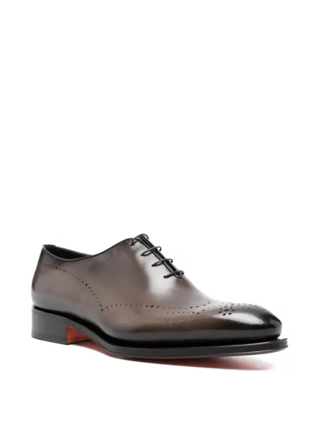 Oxford Santoni din țesătură twill maro