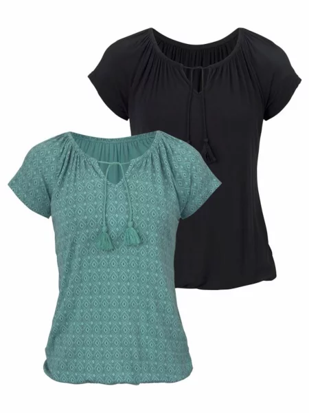 VIVANCE Tricou verde mentă negru