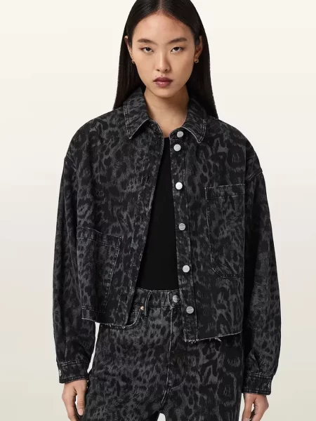 AllSaints cămașă jeans NICKY negru