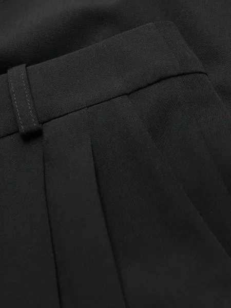 Vlněné zkrácené zúžené kalhoty Stella Mccartney černé