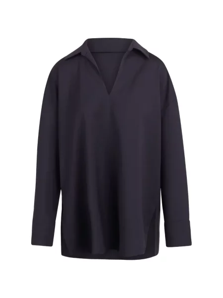 Lung bluză 's Max Mara cu decolteu în V albastru