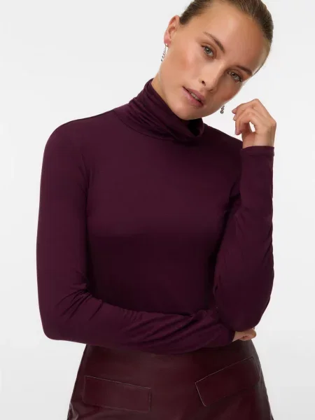 Водолазка Vero Moda бордовий