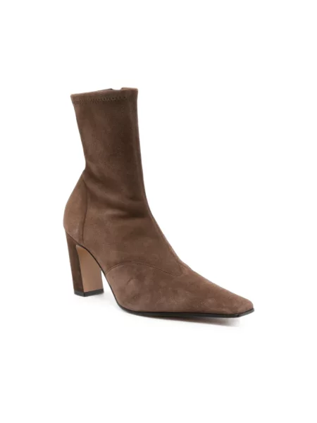Buty do kostki Khaite skórzane brązowe