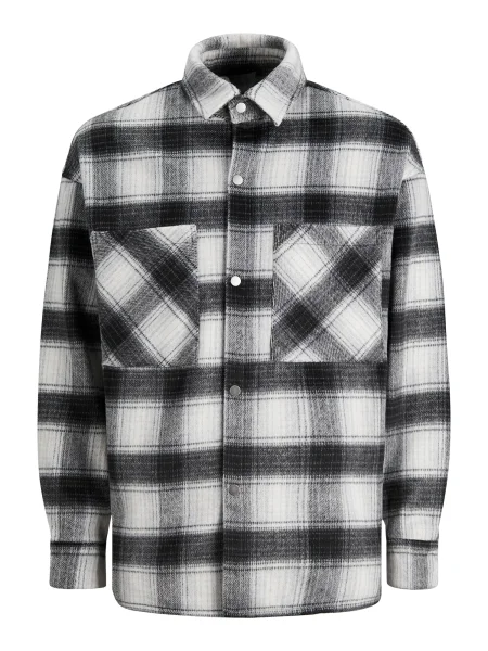 JACK & JONES Geacă de primăvară-toamnă Cane gri metalic / gri amestecat / natural alb