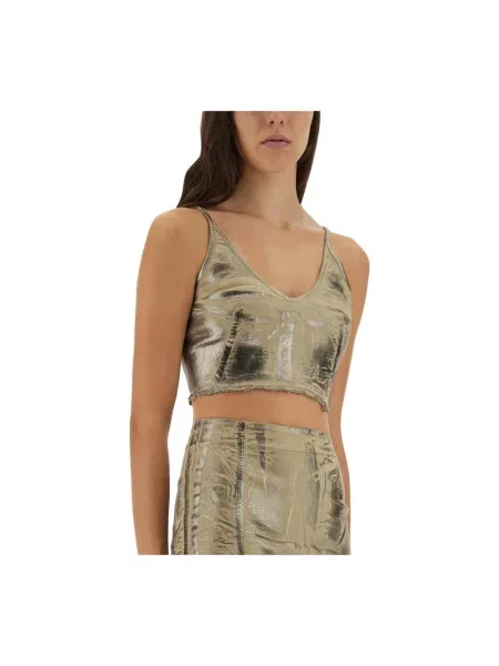 Top Rick Owens z dekoltem w serek beżowy