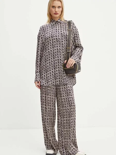 AERON koszula relaxed z kołnierzykiem klasycznym brązowy