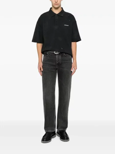 Kratak polo majica Carhartt Wip kratki rukavi crna