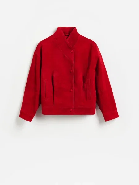 Reserved Замшева куртка oversize червоний
