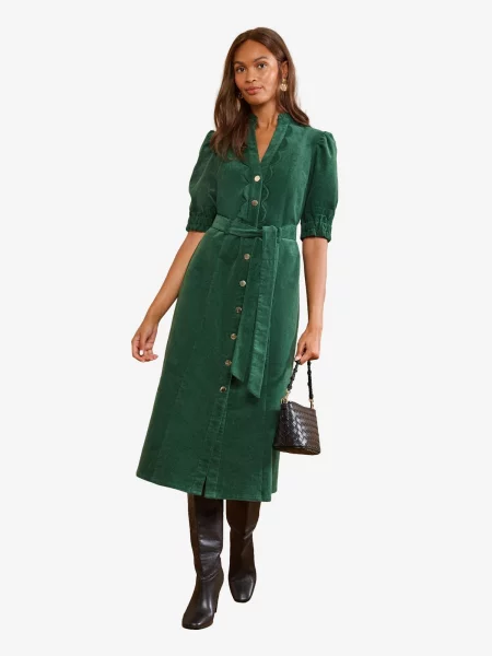 Love & roses Rochie tip bluză închis verde
