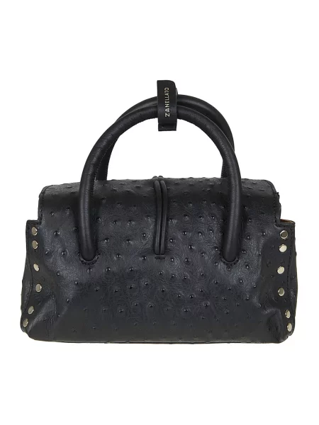 Mała torebka skórzana Zanellato skórzana czarna