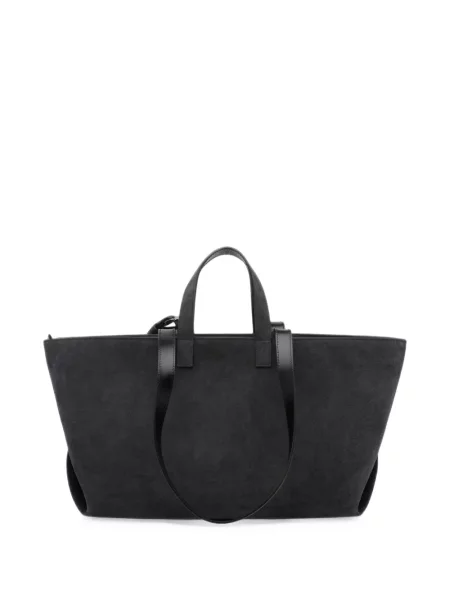 Geantă shopper A.p.c. din piele de căprioară gri