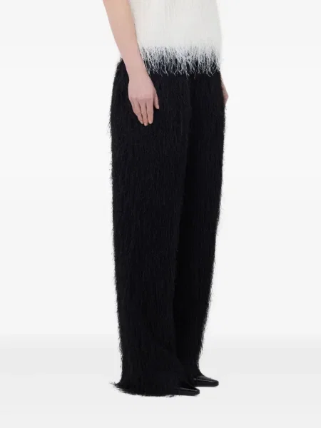 Pantaloni Loulou De Saison cu franjuri negru