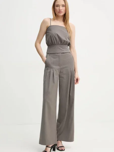 Блузка з домішкою вовни Remain однотонна коричневий